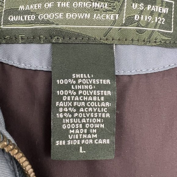 Eddie Bauer Blue Goose Down Puffer Quilted Winter Jacket Coat Women's Large - Picture 3 of 6